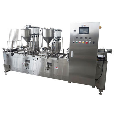 Lineare Plastikbecherfüllmaschine mit manueller Halbautomatisierung