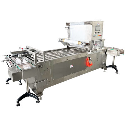 PLC-gesteuerte MAP Tray Sealer Maschine für Meeresfrüchte Tray Vakuum Gas Spülung Dichtung
