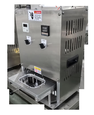 Semi-Auto Aluminiumfolie Lunch Container Versiegelung für kommerzielle vorgekochte Mahlzeiten Snacks Desserts
